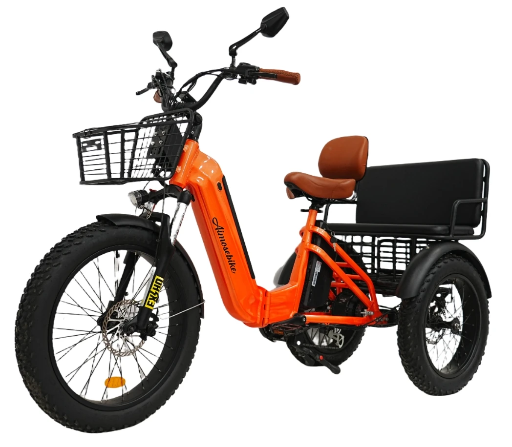 24 inch Adult Fat tire Electric Tricycle 3 wheel Fat tire electric tricycles trike for transportation