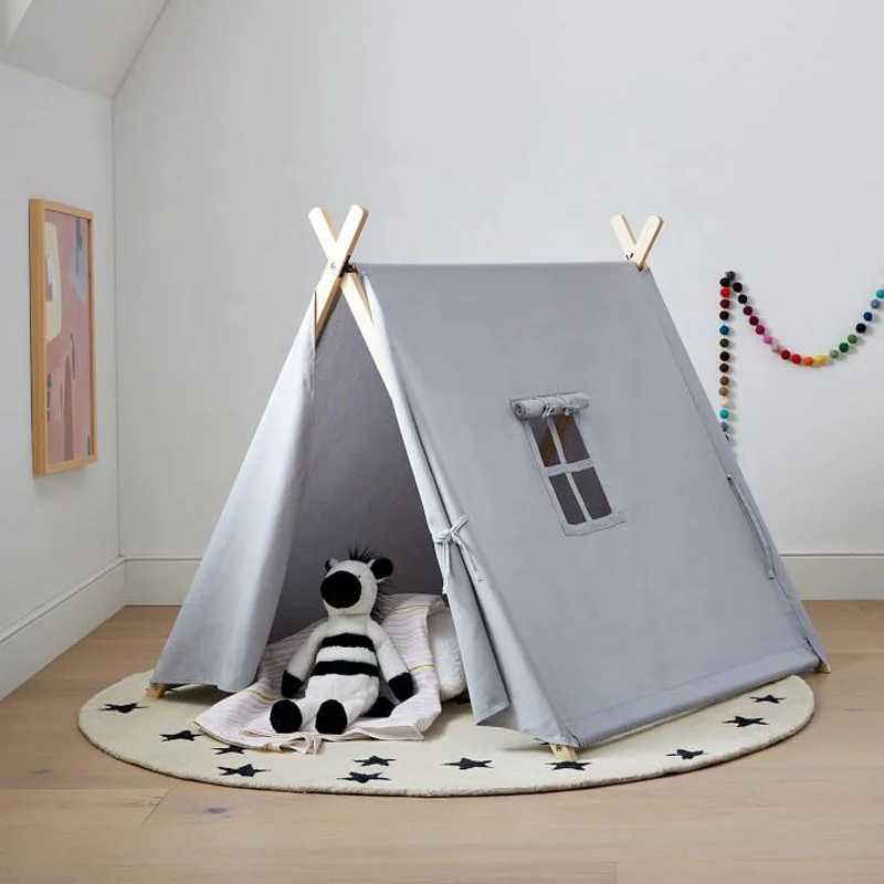 Asweets Kids Indoor Cotton Canvas Teepee A Frame Playhouse Play House Tent