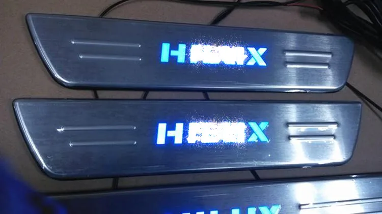 High Quality stainless steel led Door Sill kick plates For Hilux Revo Vigo 2015