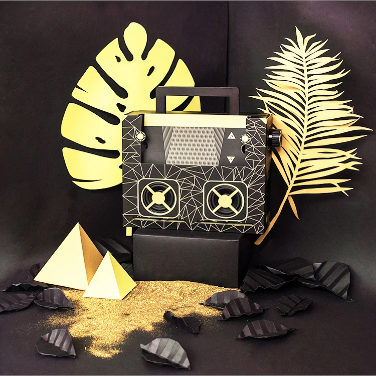 
DIY boombox NFC Wireless Protocol Connection magnetic induction speaker folding paper mini speaker 