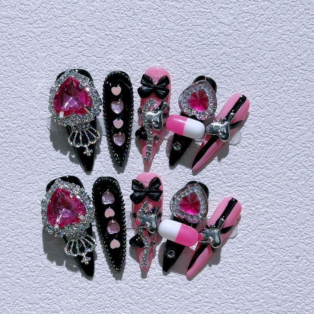 High Quality OEM False Luxury Handmade Nails Art Long Full Cover Fake DIY Press-On Nail Full Cover Fake Nails