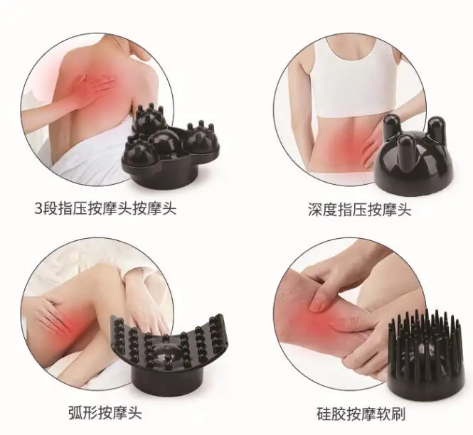 Cordless Handheld Back Massager - Rechargeable Percussion Massage with Heat, Deep Tissue Massager for Neck Shoulder Waist Leg