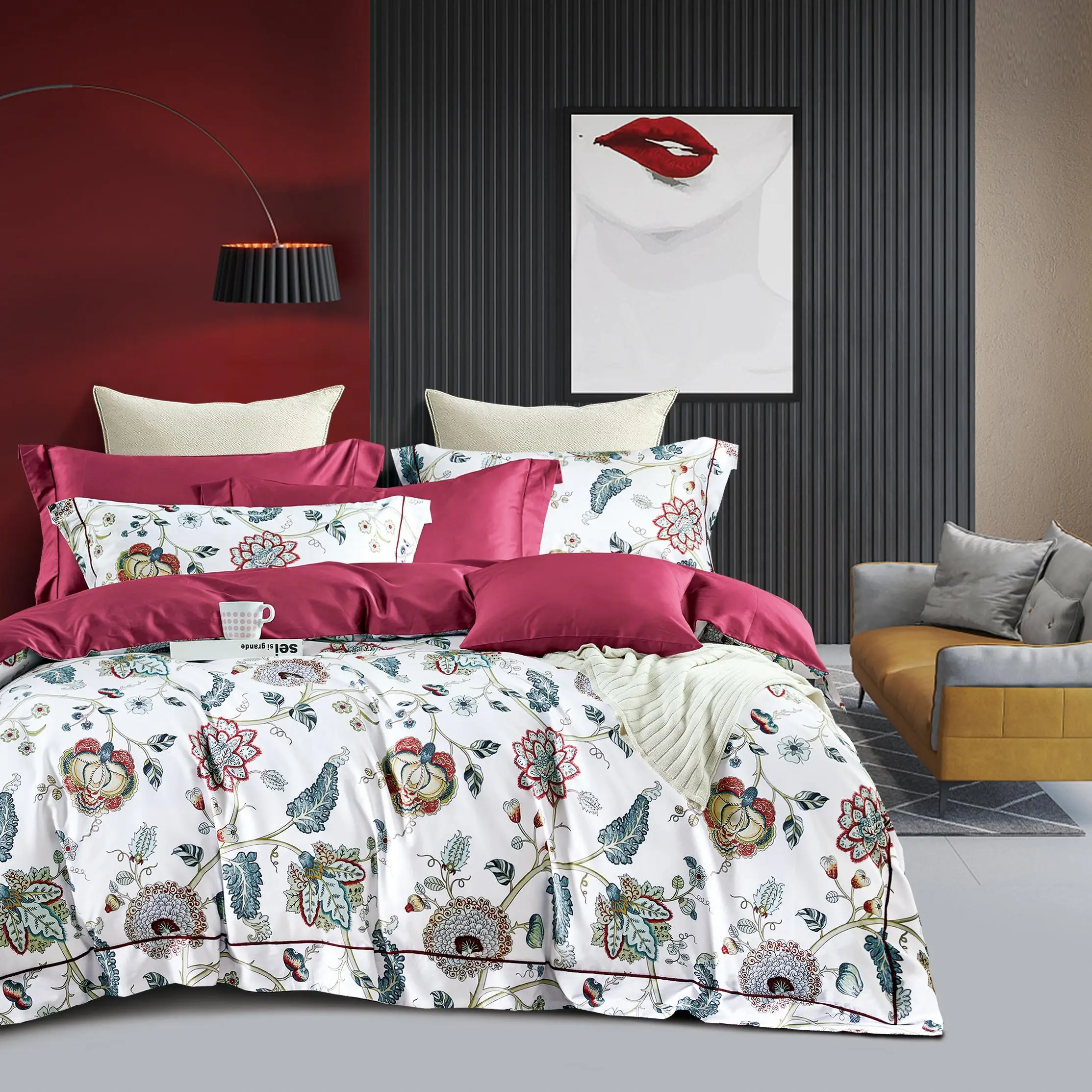 roll packing in stock low MOQ pure cotton satin fabric for bed linen