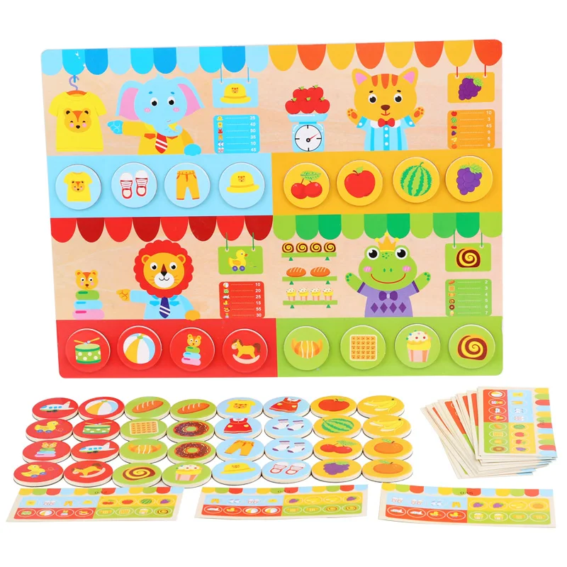 Children Early Education Wooden  Magnetic Store Stickers Toys Brain Development Learning Training Puzzle Toys for Kids