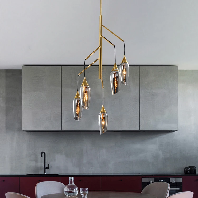 Indoor Decorative Modern Hanging Industrial Chandelier Lighting Modern Nordic Style Kitchen Home Contemporary E27 Chandelier