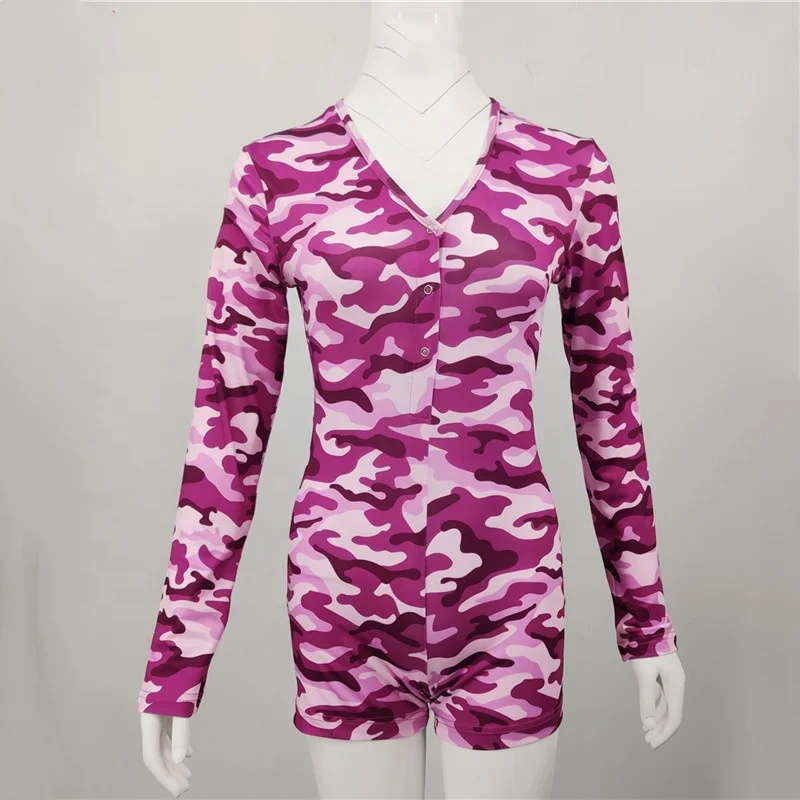 
Summer short womens house wear onesie sexy for women butt flap 