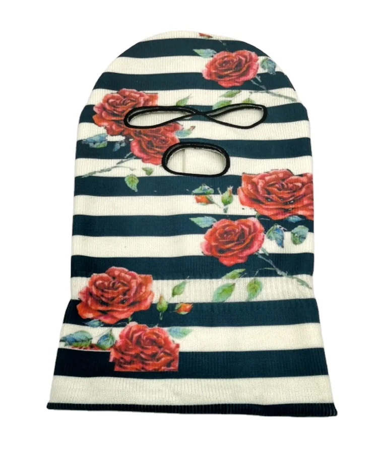 Custom wind proof ski mask motorcycle 3 hole knitted  hat beanie balaclava designer ski mask