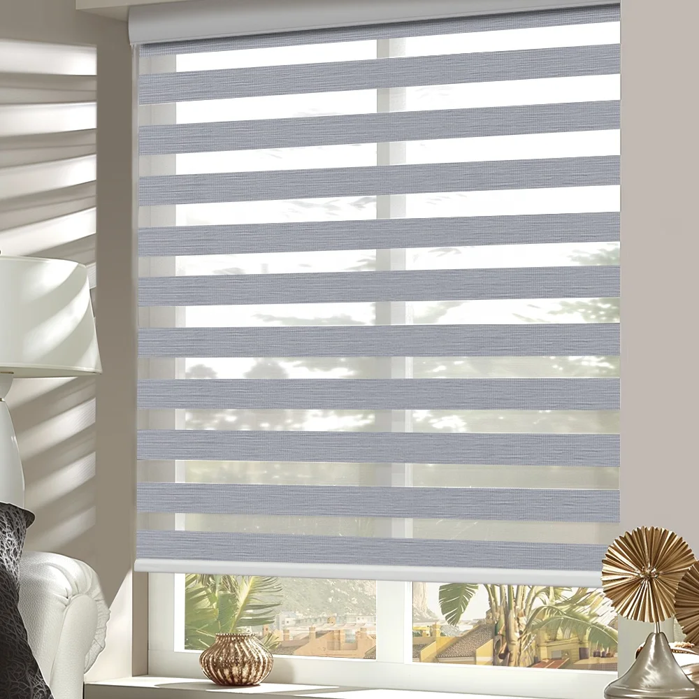 Home Decor Zebra Shades Blinds With Remote Wifi Electric Horizontal Stores Motorises Zebra Blinds Shades & Shutters