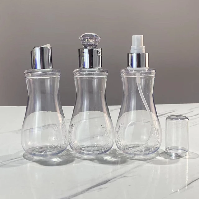 Hengjian luxury cosmetic packaging empty special shape 200ml PET plastic bottle for hair oil shampoo and conditioner squeeze