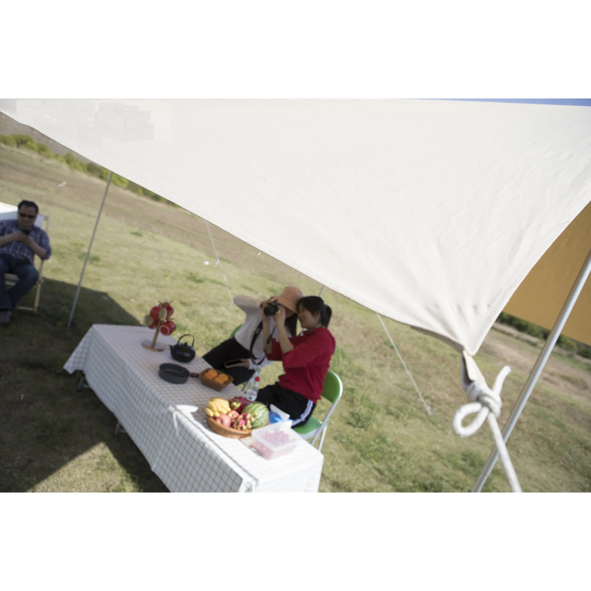 Ultralight 285g cotton Tarp Outdoor Camping Survival Sun Shelter Tent Shade Awning PU Coating Waterproof