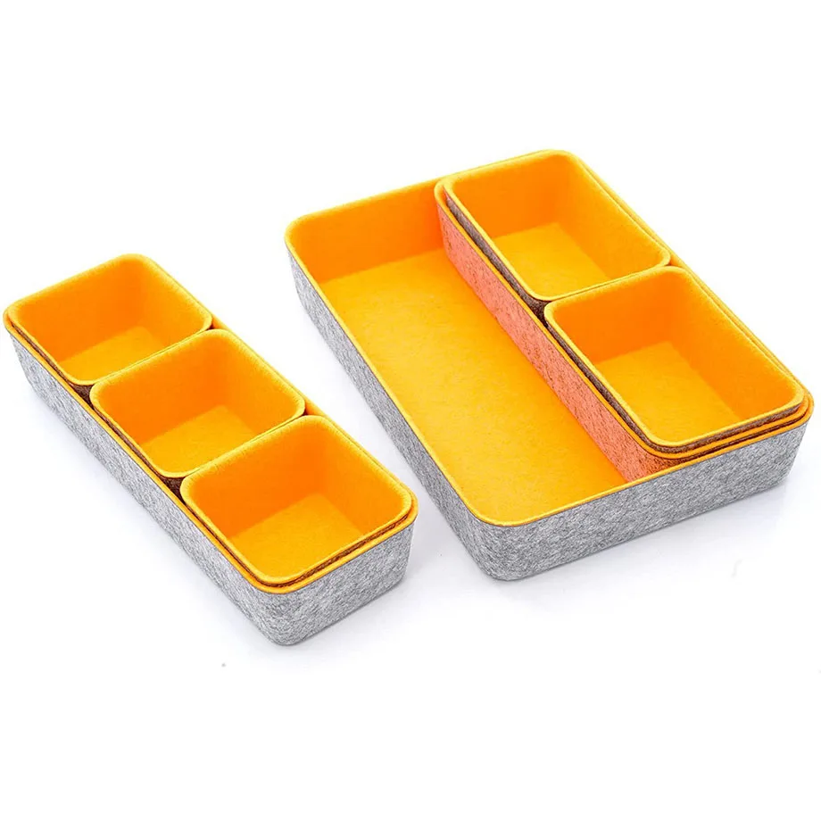 10 years professional  sourcing agent in china, Desk  Organizers, 8 Set Felt Drawer Organizer Desktop Makeup Cosmetics Boxes