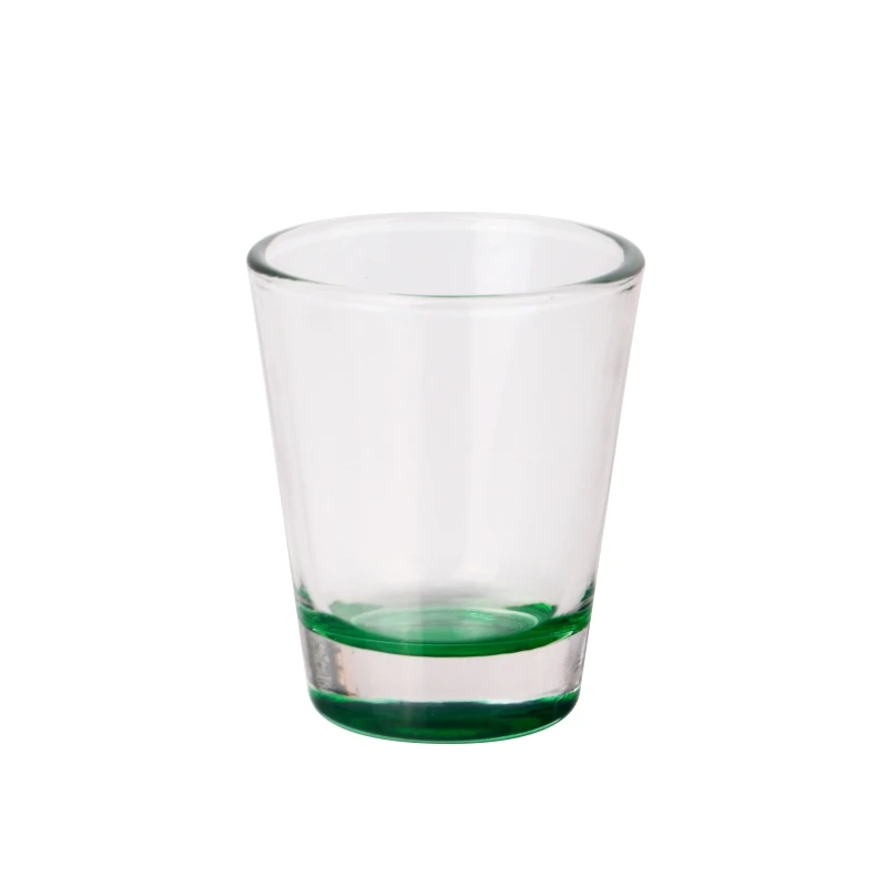 Amazon hot selling high quality stocked 2oz tequila shot glass with color at bottom