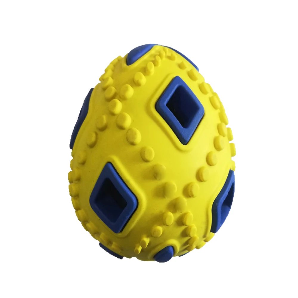 New Custom durable interactive egg shape pet dog Training puzzle feeder treat dispensing toys ball