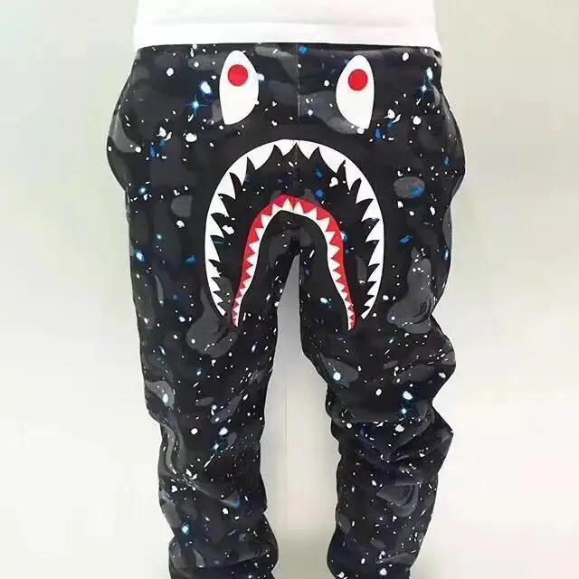 Factory Price 2023  Shark  Mens Pants Glow-in-the-dark Pants , Starry-sky Pants