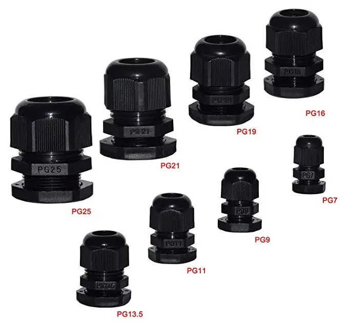 Hot Sale PG7  Black PVC Nylon Plastic Waterproof BNR Cable Gland