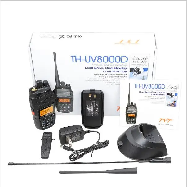 TYT TH-UV8000D 10 Watt + 3600mAh + Cross-band Repeater Function dual band 136-174 & 400-520MHz walkie talkie Factory direct sale