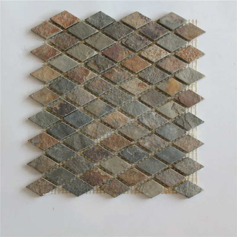 Multi Rusty Wall Tiles Slate Stone Chipped Mosaic Square Tiles