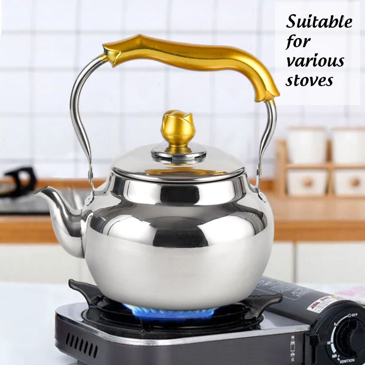 Vintage Luxury Restaurant Metal Turkish Gooseneck Teapot Kettle Stainless Steel Tea Pots With Infuser