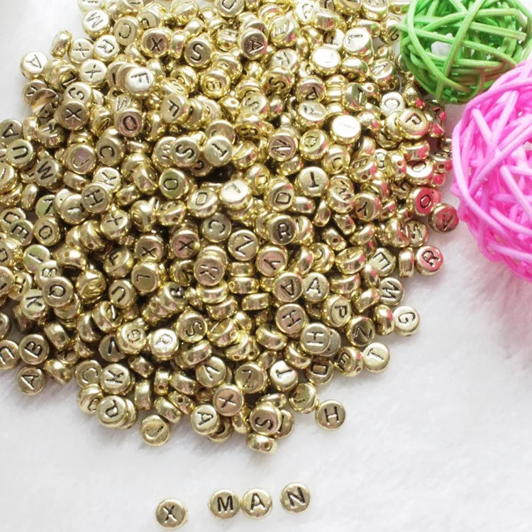 Acrylic Alphabet Letter Beads with 1 Roll of Crystal String Cord Beads DIY Bracelets Key Chains Necklaces Other Jewelry Making