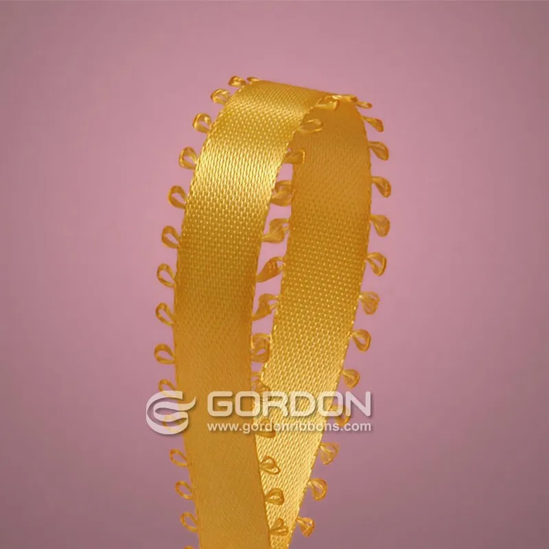 Gordon Ribbons Picot Ribbon Polyester Satin 2 Inch Ribbon 196 Color
