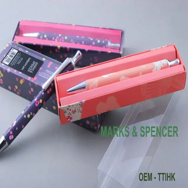 Promotional Stationery Stylus Hot Selling Custom logo full color print Metal Gift Pen Set with Box