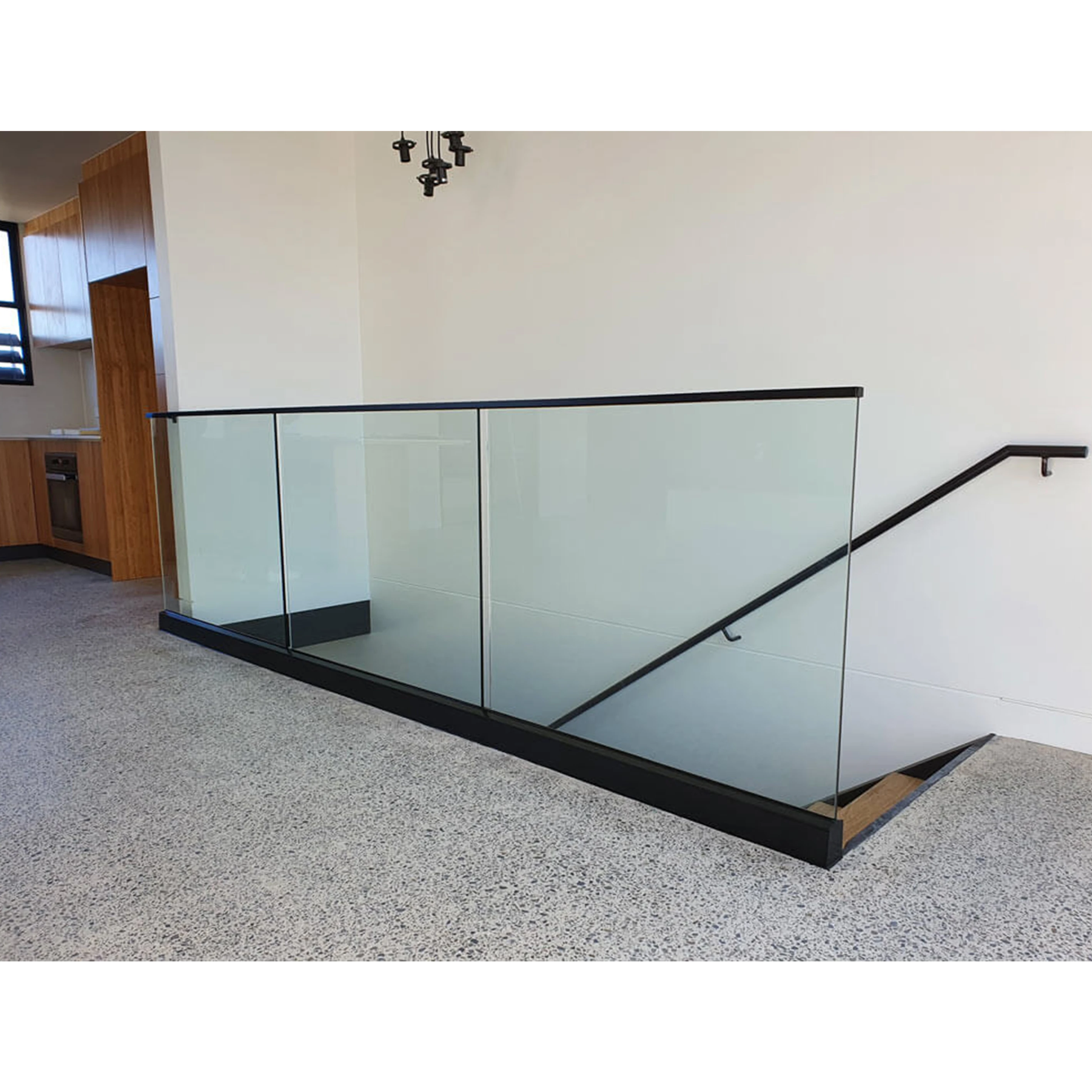 Wholesale Cheap Customized New Style outdoor Frameless Balustrade Balcony Railing Staircase Aluminum fence U Channel Glass Rail