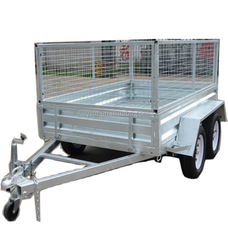High Quality 6x4ft Hot Dip Galvanized Steel Trailer with Wire Mess Cage