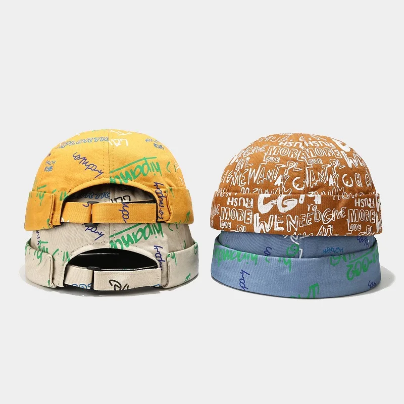 Wholesale Fashion Vintage Beanie Hats Men Women Spring Autumn Landlord Hat Streetwear Hip Hop Brimless Hat Docker Cap