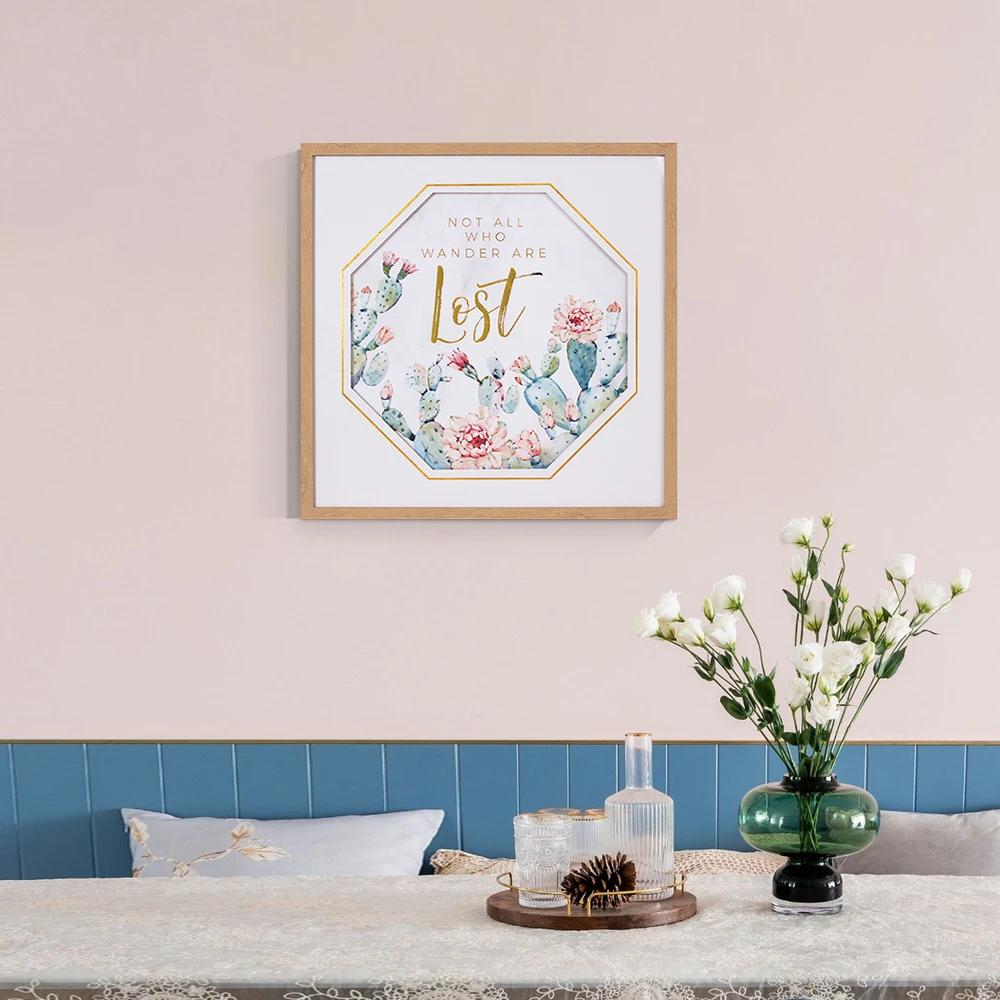 Настенная картина С КАКТУСОМ и цветами, картины с рамкой, художественные картины