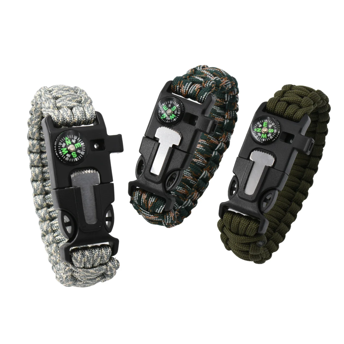Браслет для выживания Anthrive Paracord, громкий свисток, аварийный компас, скребок для выживания, аксессуары для пешего туризма, кемпинга