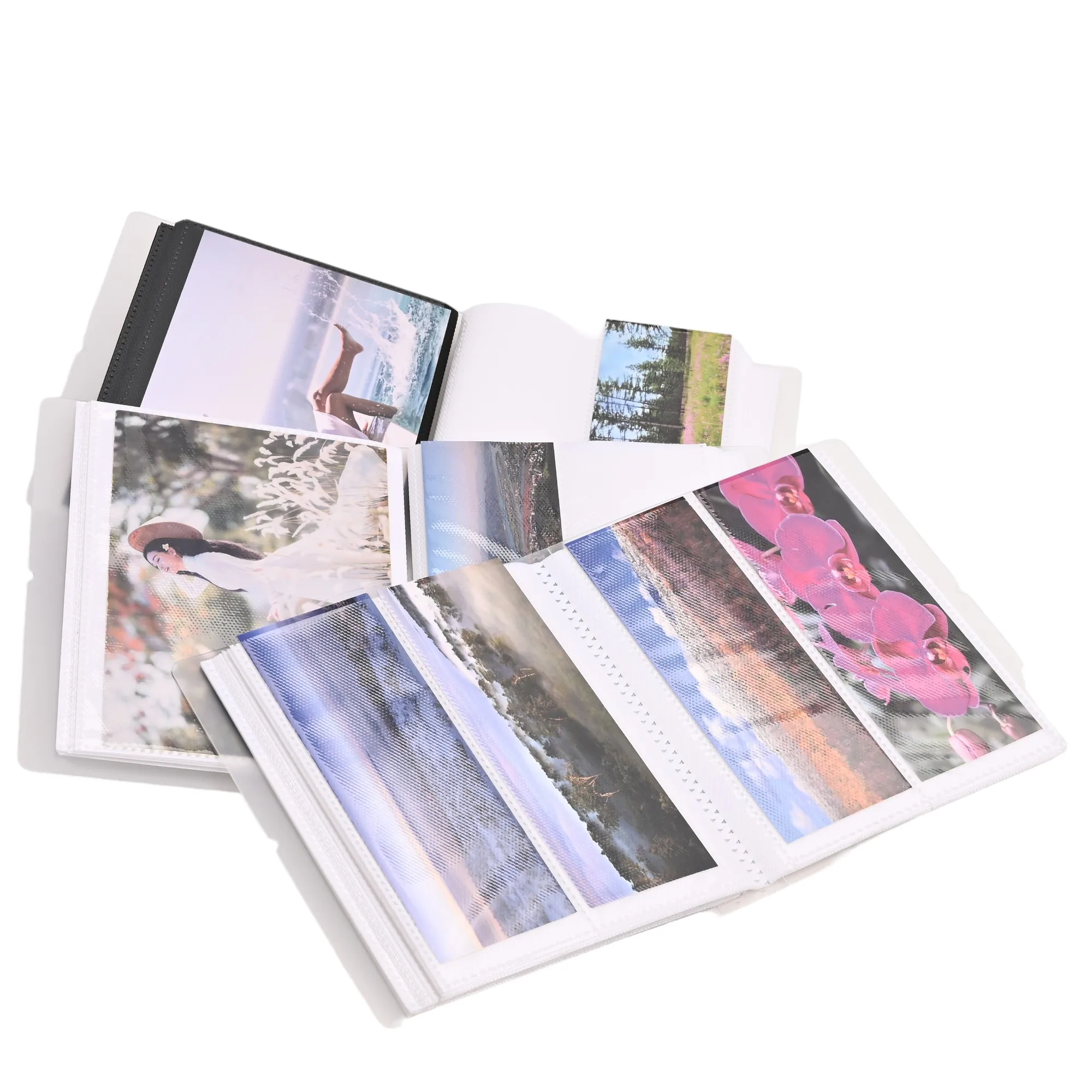 Wholesale Set of albums A combination of Black and White 2*6 4*6 inches Photo Albums With cover sticker and elastic cord