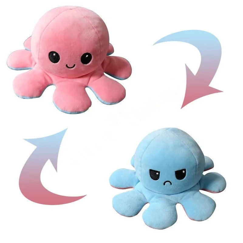 Hot Selling Colorful Giant Octopus Plush Toy 20cm Reversible Octopus Plush Pillow