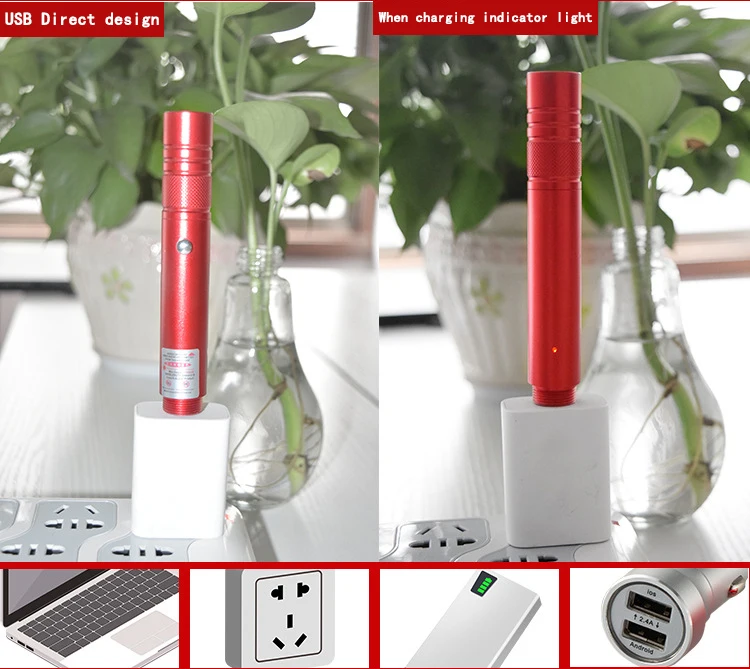 USB factory direct cross-border goods  flashlight charging portable outdoor super laser pointer pen