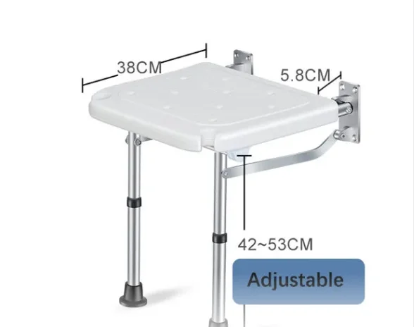 Disabled shower chair folding small space bathroom wall-mounted energy-saving elderly shower chair aluminum alloy