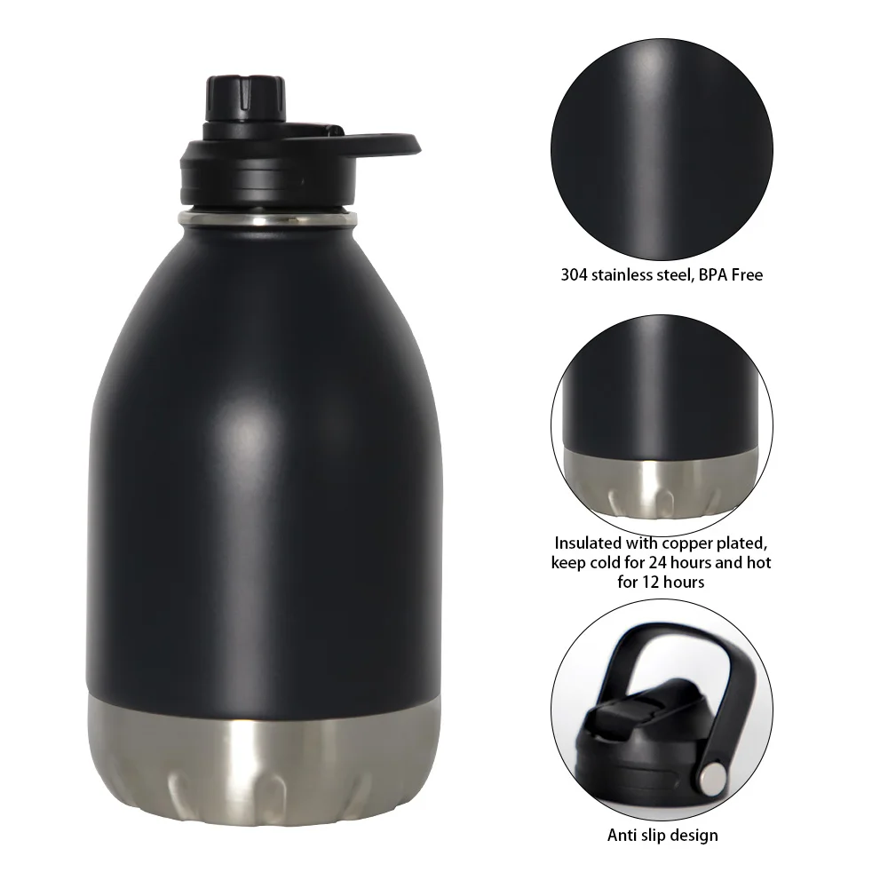 Outdoor Insulated Growler 64 OZ Stainless Steel Big Beer Beer Growler Wine Thermal Jug