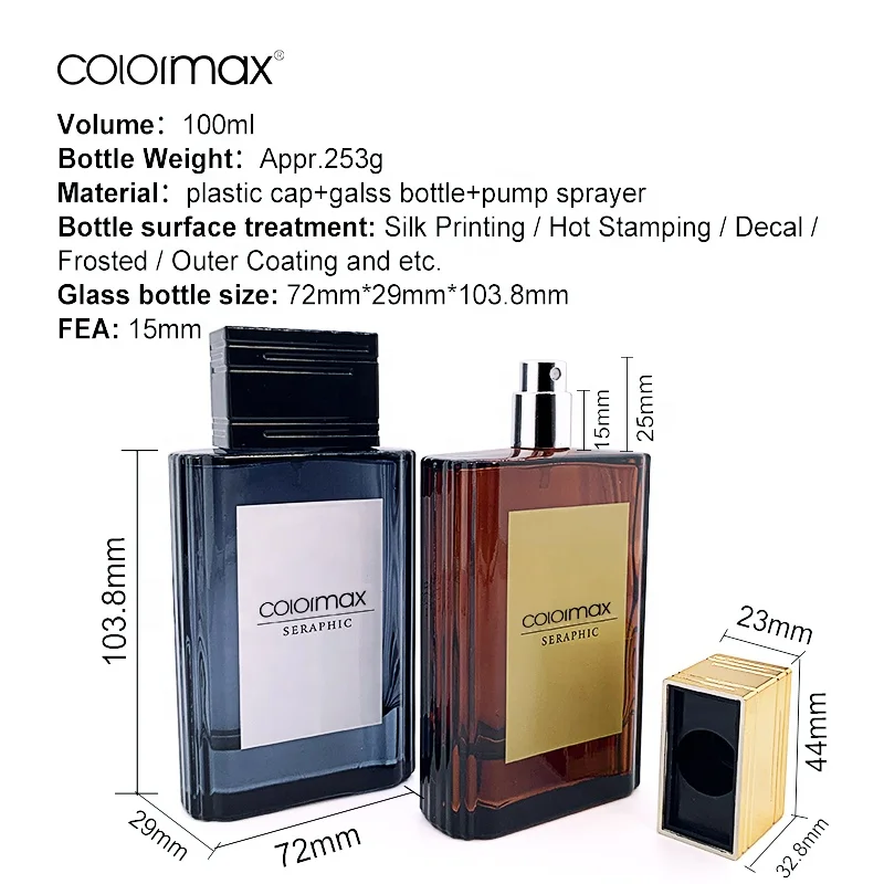 2022 colormax Parfum 100 Ml Perfume Designer Bottles Dark French Square Glass Perfume Bottles