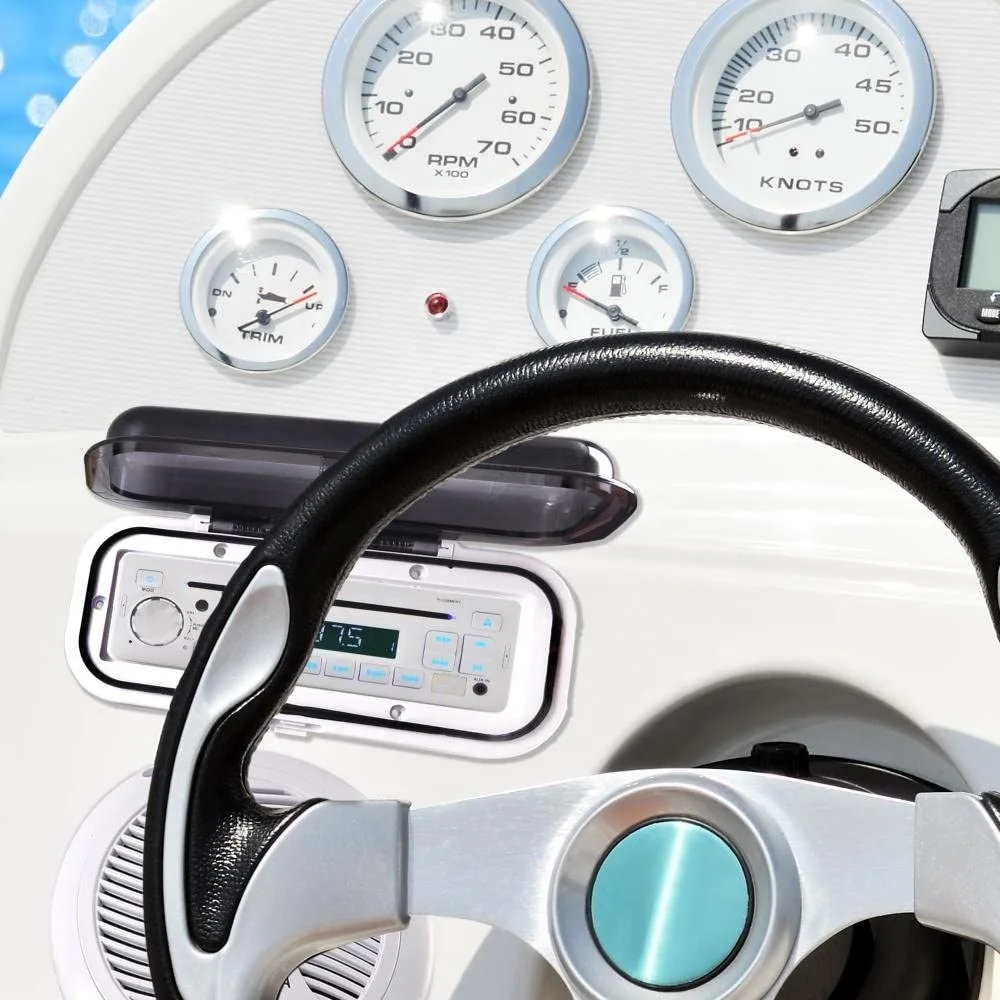 DIBEISI Универсальный Морской Водонепроницаемый радиоприемник с утапливаемым креплением/пылезащитный чехол для лодки/яхты/фургона/RV радио CD MP3 DVD и т. д.