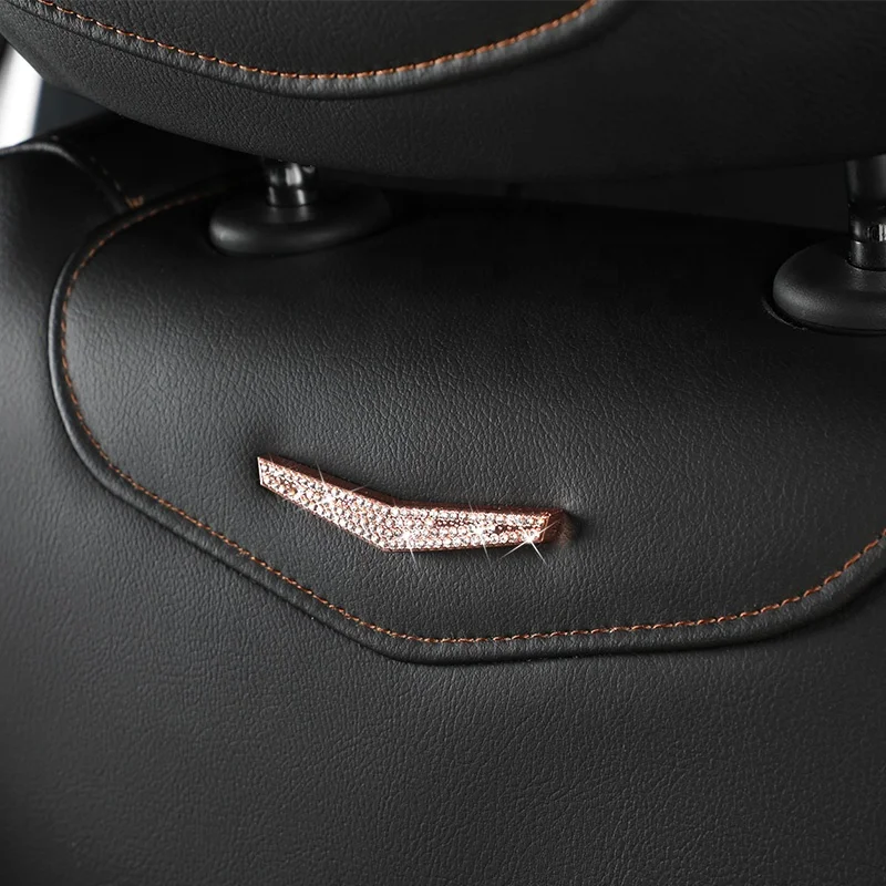 4PCS Car Seat back V logo decoration diamond stickers for Cadillac XT4 XT5 XTS XT6 CT6 ATS SRX Interior accessories