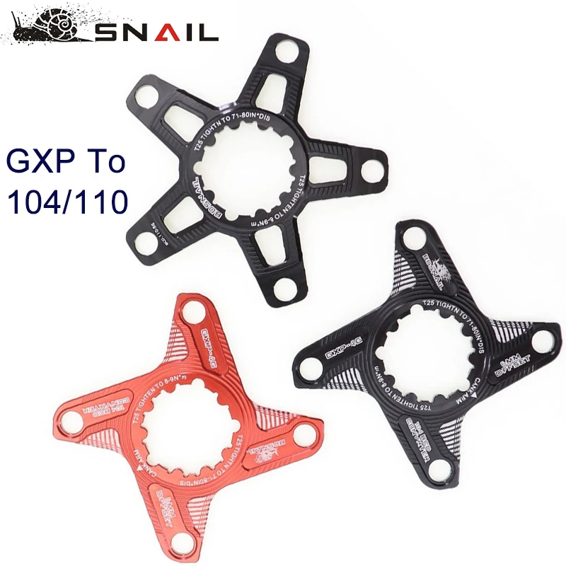 GXP to 104bcd 110bcd x9 xx1 X01 6mm 4 claw 5 claw converter suitable for SRAM, black road bike MTB chain adapter