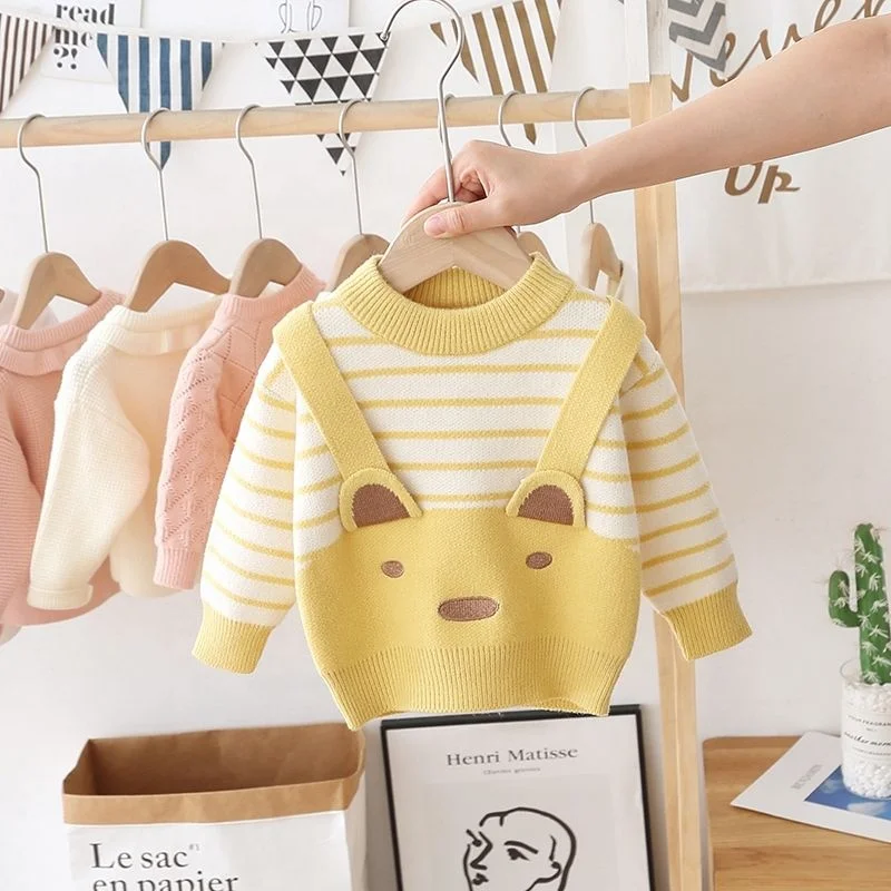 In Stock Solid Warm Winter And Autumn Baby Knitted Wholesale Children Sweater
