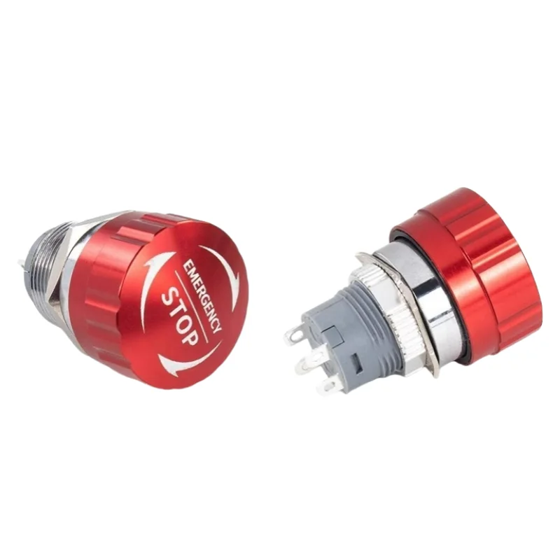 19MM maintained board red mushroom metal rotary latching power control switch waterproof emergency stop button switch