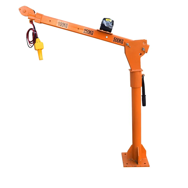 High Quality 500kg Car Mounted Crane Mini Crane With 12v 24v Electric Winch