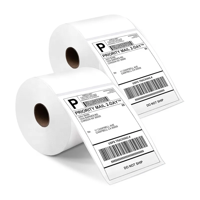 Source Factory Price 100x150mm Thermal Shipping Packaging Labels Wholesale 4x6 A6 Waterproof Blank Waybill Sticker Roll