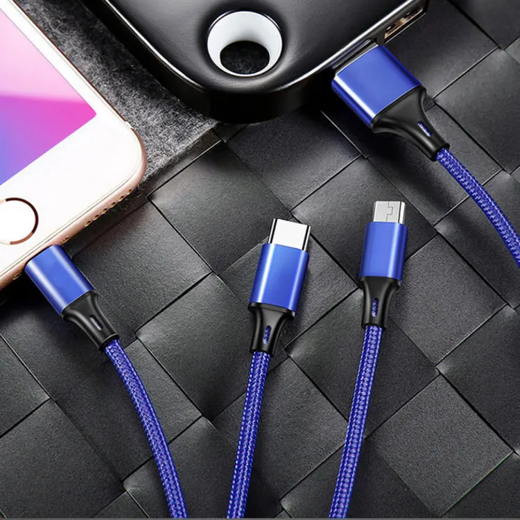 usb charging cable 3 in 1 Phone Charger Fast Charging Micro Usb Type C Cable for mobile phone