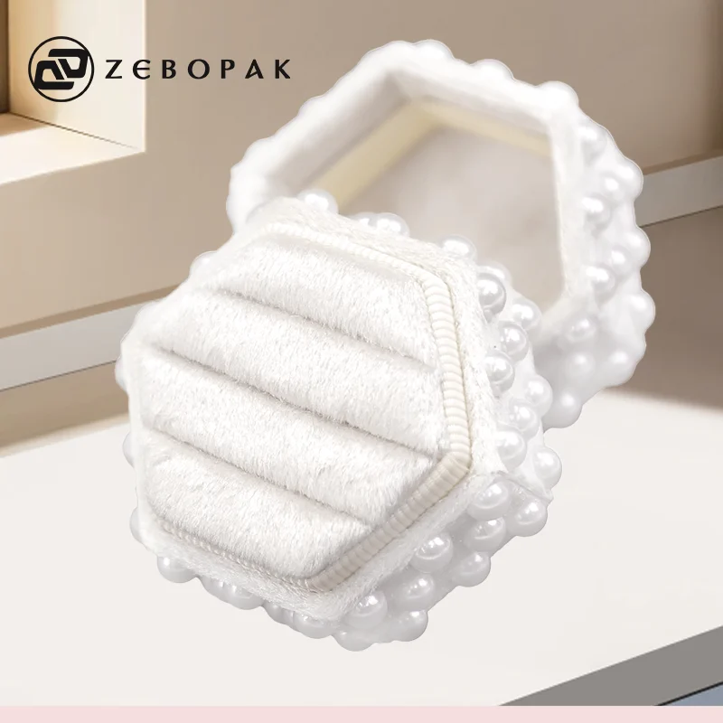 promotion price jewelry packaging storage small ring display box Luxury velvet ring box Couple Ring Packaging Box