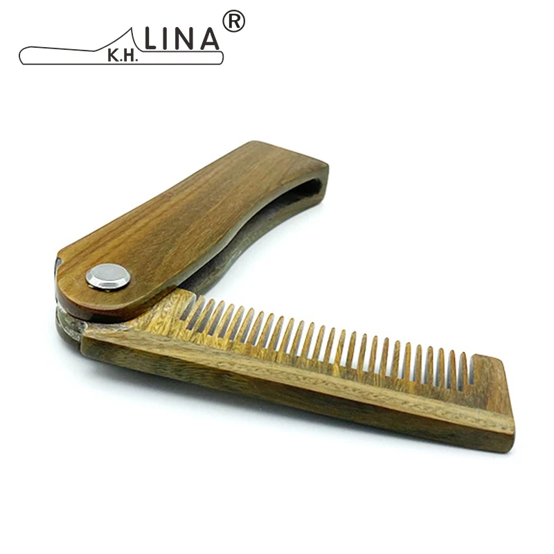 Buffalo Horn Beard Comb Synthetic Peach Neem Silk Styling  Wood Hair Comb