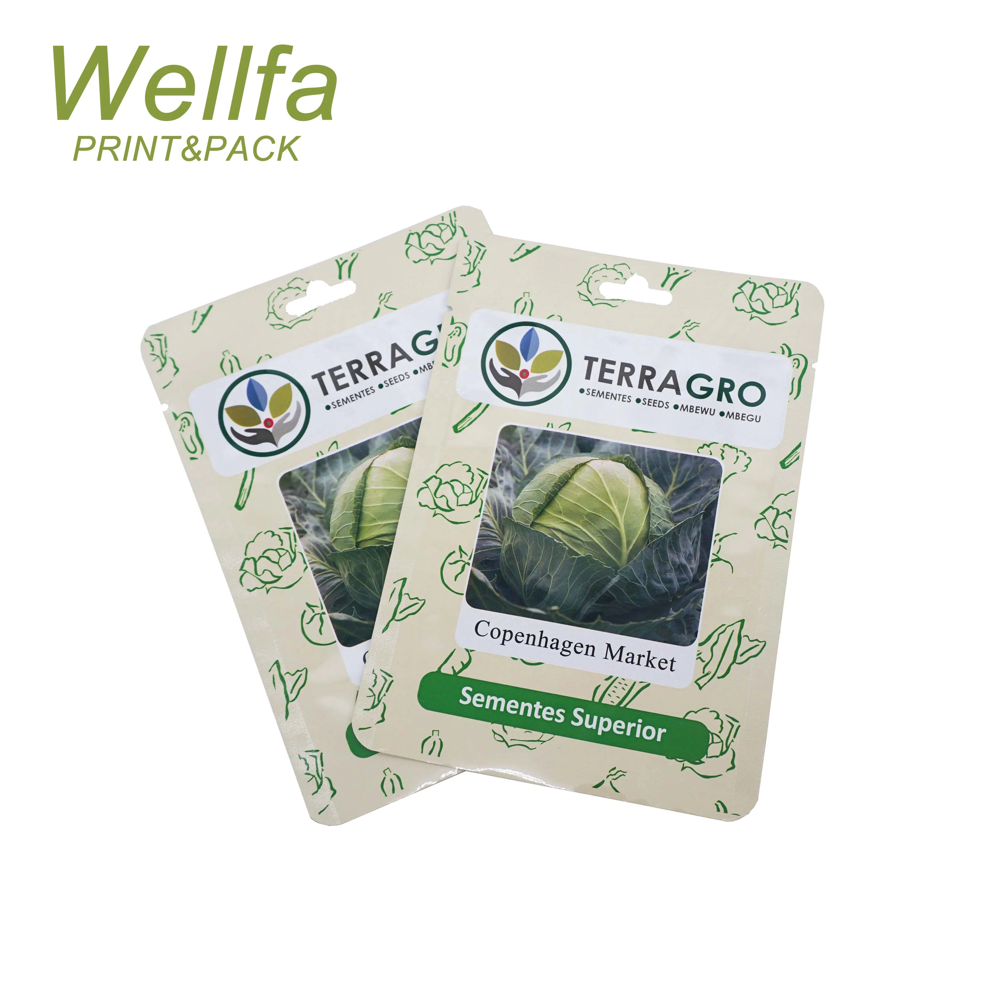 Пакет для упаковки семян с тремя боковыми уплотнениями семена перфорации 5gm пакет