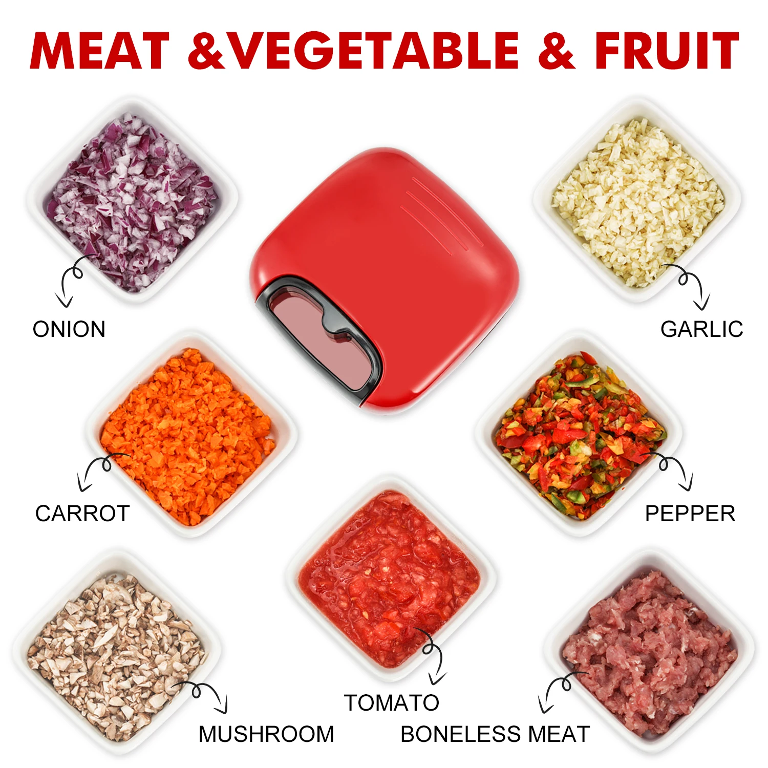 mini potato tomato food chilli slap chopper hand pulling kids food chopper