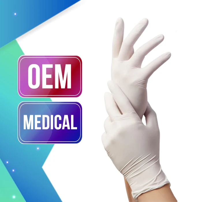 Best Selling 5.0gm White Guantes Latex Glove Medical Use Disposable Exam Grade Gloves Soft and Comfortable WHITE GLOVE
