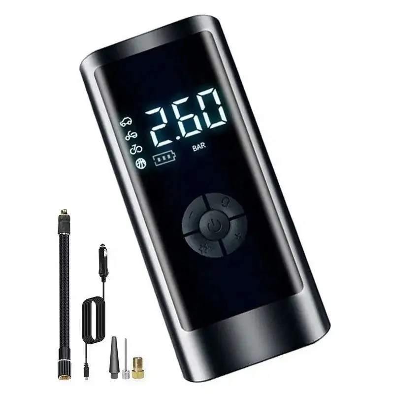 Digital PR1901203 Portable Air Pump with bright and long lasting Emergency LED light Fast Tire Air Pump for Car Bike Motorcycles